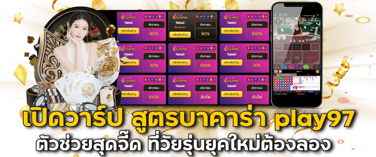 เปิดวาร์ป สูตรบาคาร่า play97 ตัวช่วยสุดจี๊ด ที่วัยรุ่นยุคใหม่ต้องลอง